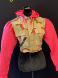 Pink & Tan Crop Jacket