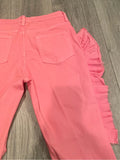 PINK RUFFLED JEANS BY CHOZYN